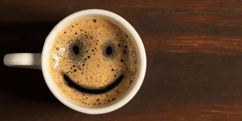 smiley face on coffee