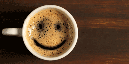 smiley face on coffee