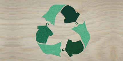 recycle logo made from fabric
