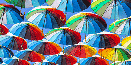 colourful designed umbrellas
