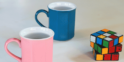 two colourful mugs