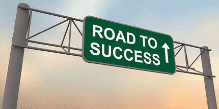 road to success sign