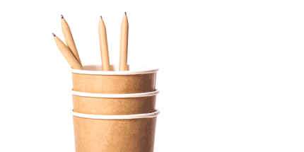 eco pens in a cup