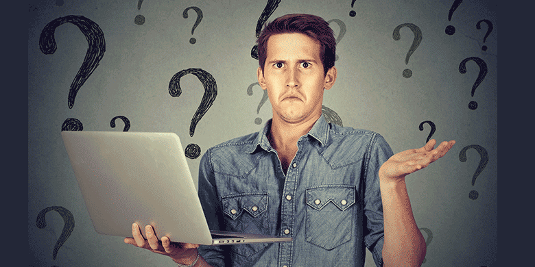 perplexed man with laptop perplexed man with laptop