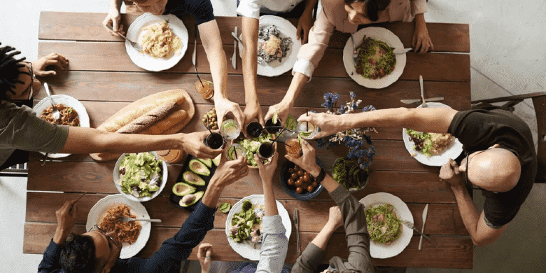 guests having dinner