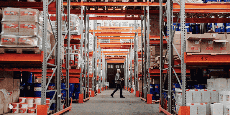 man in warehouse