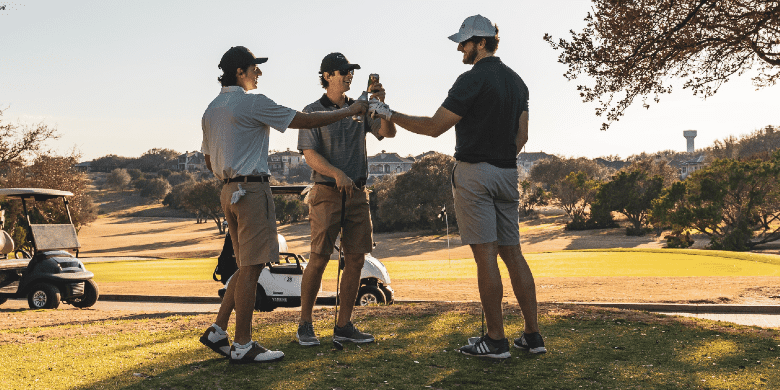 playing golf with polo shirts