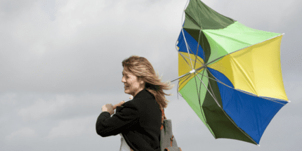 umbrella in the wind