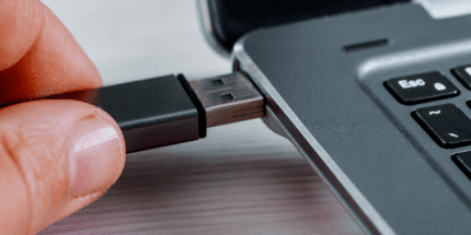 plugging in a usb