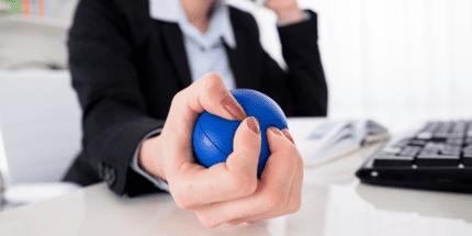 squeezing a stress ball
