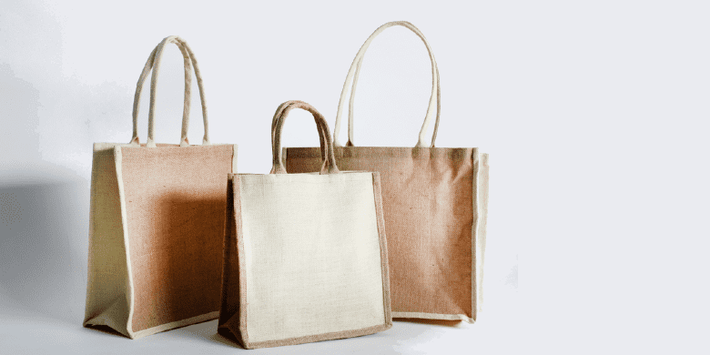 three jute bags