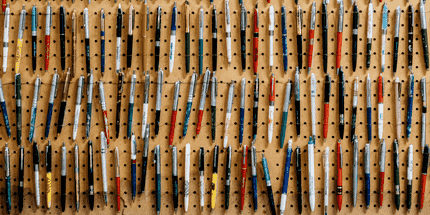 wall of pens