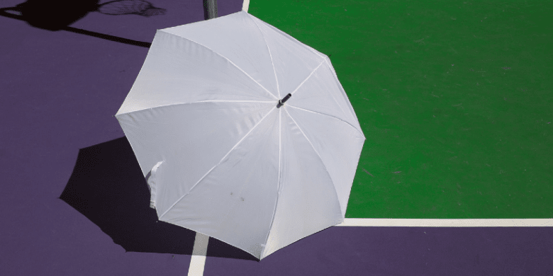 umbrella on the court
