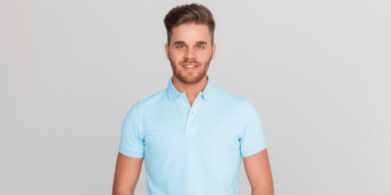 man wearing a polo shirt
