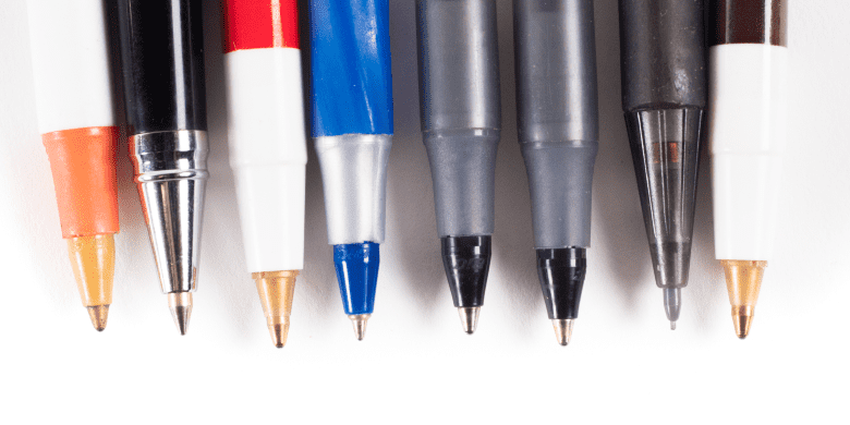 range of colourful pens