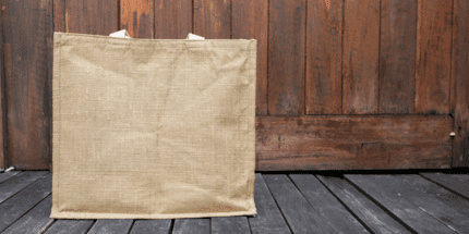 jute bag on wooden floor