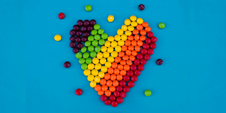 love heart shaped confectionery