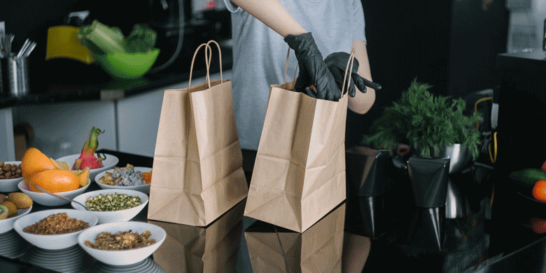 take away paper bags at restaurants