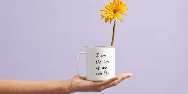quote on a mug
