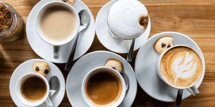range of coffee cups and mugs