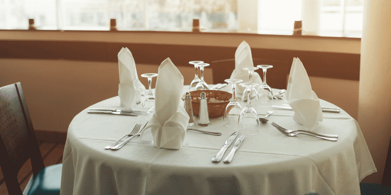 glasses on a restaurant table