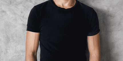 man wearing unbranded black shirt