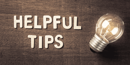 helpful tips with light bulb