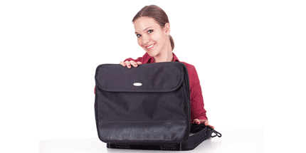 woman with laptop bag