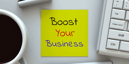 boost your business sticky note