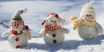 snowmen with beanies