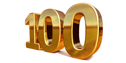 gold 100 sign