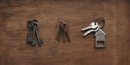 3 old keys on keyrings