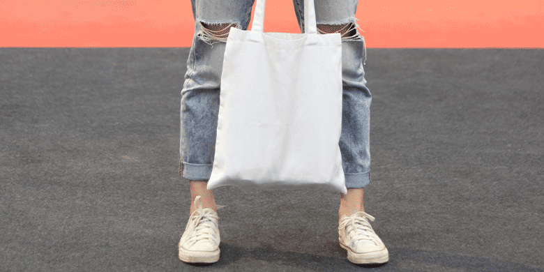 blank white tote bag