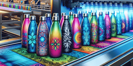printing colourful drink bottles