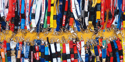 a lot of lanyards