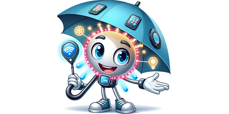 tech umbrella cartoon