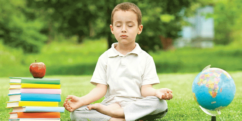 child meditating