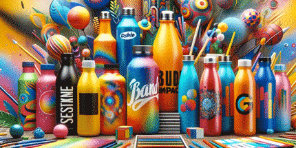 artwork on drink bottles