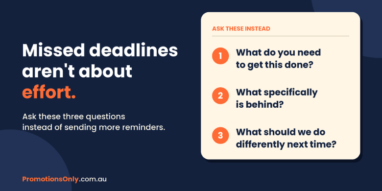 missed deadlines not about effort