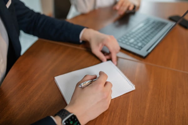 writing on a pad