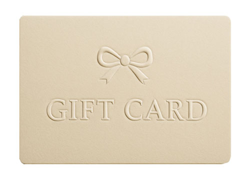 embossing on gift card