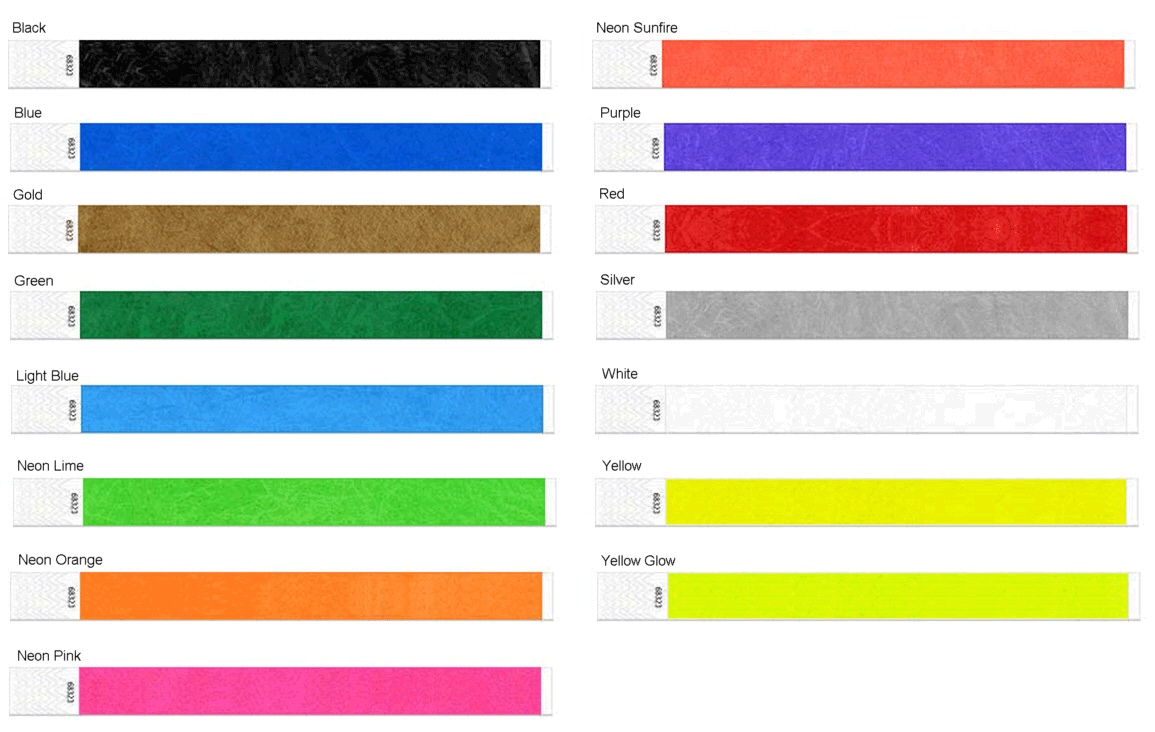 Printable Tyvek Wristband Sheets